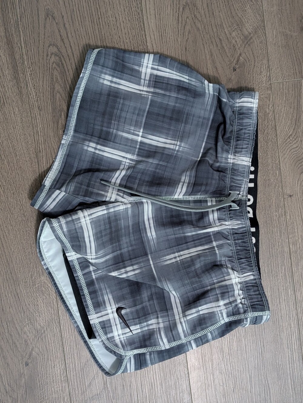 Nike Plaid Athletic Running Shorts